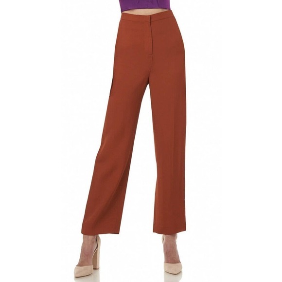 AMUR Hattie Twill High Rise Tailored Pants Size 6 Copper NEW - Picture 1 of 12
